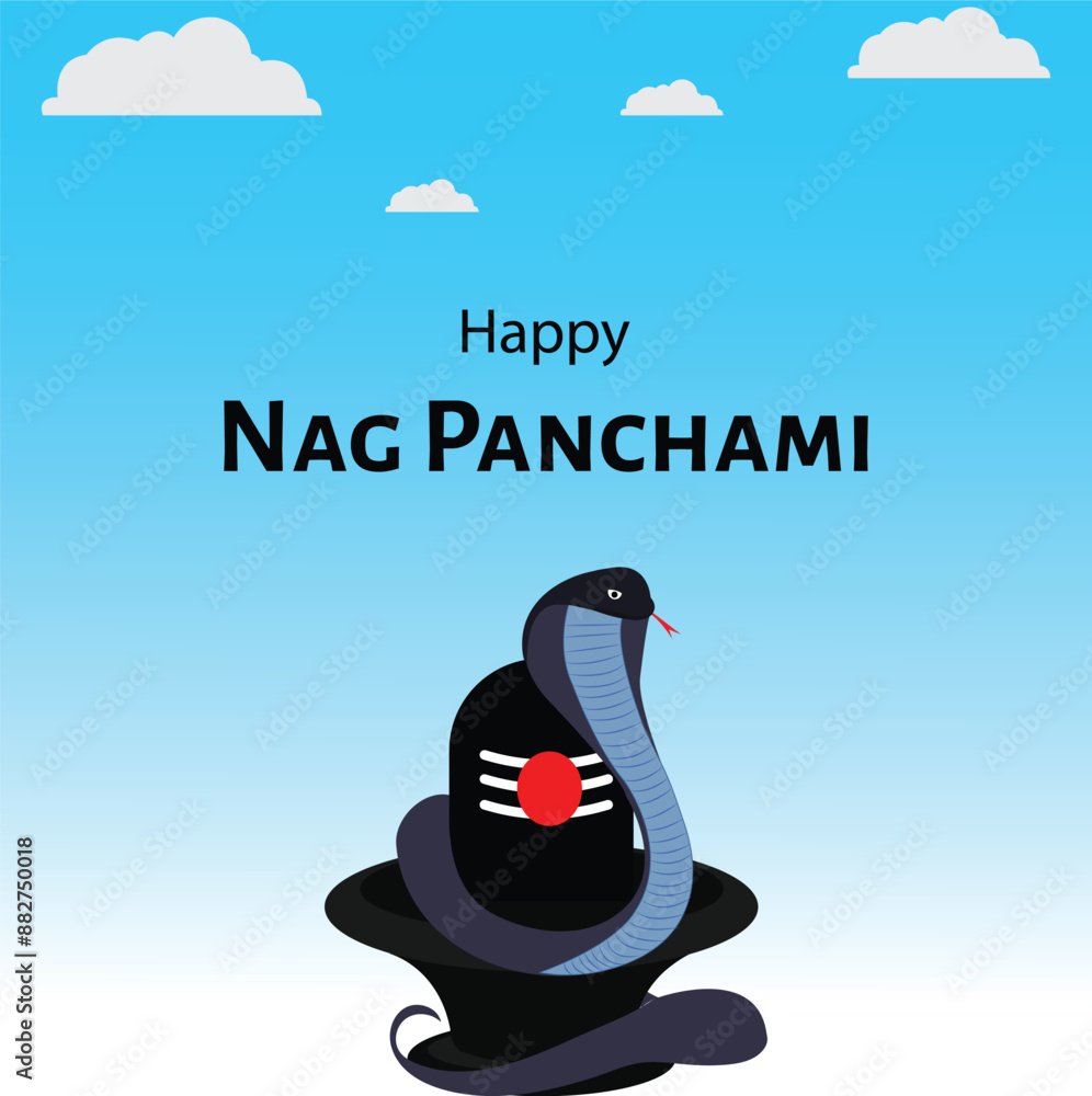 Obraz premium Happy Nag Panchami Indian Festival Celebration
