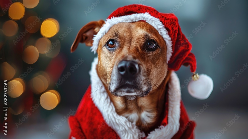 Dog in Christmas attire Dog in Christmas attire