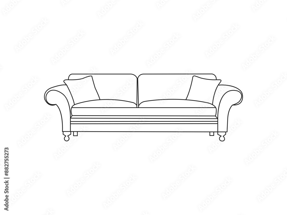 Sofa outline. Minimalist sofa outline icon vector. Luxury sofa in a simple Linear style. Editable stroke. Sofa outline. Minimalist sofa outline icon vector. Luxury sofa in a simple Linear style. Editable stroke.