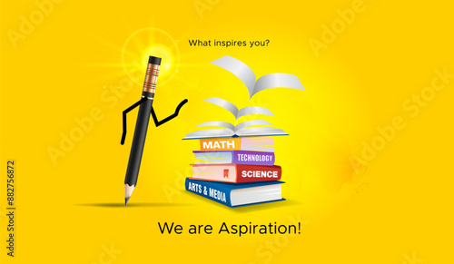 Greeting card for teachers day. School education creative concept.