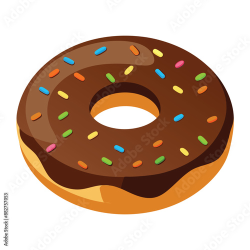 illustration of chocolate donut with sprinkles
