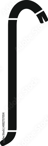 Simple black silhouette of a metal crowbar for construction and demolition works