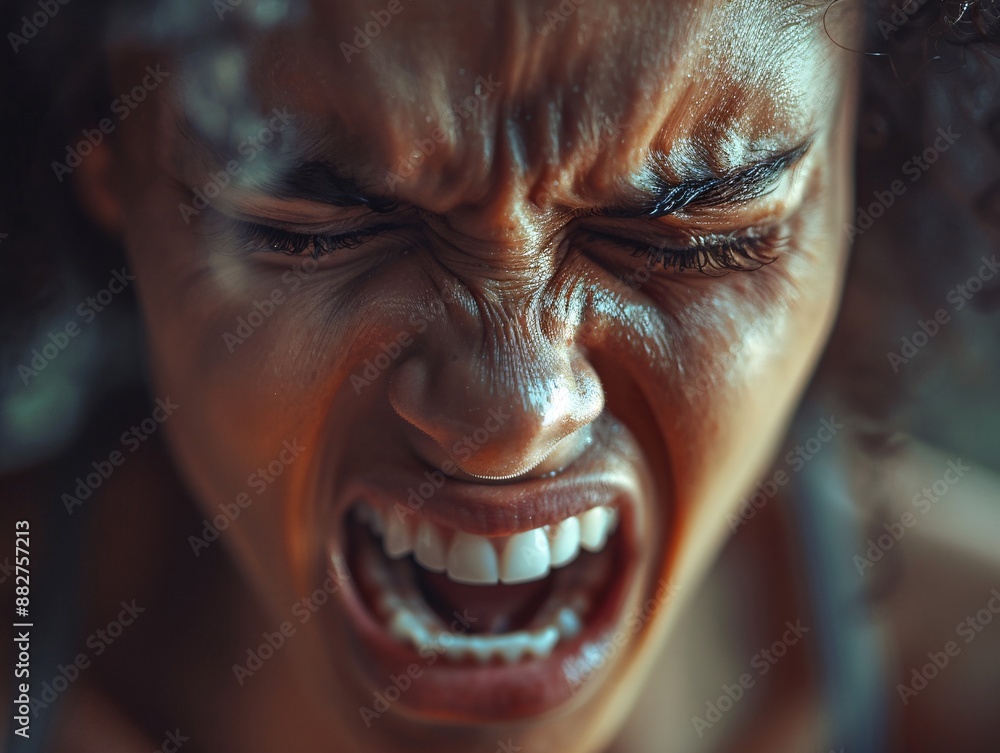 close up of a face in pain close up of a face in pain