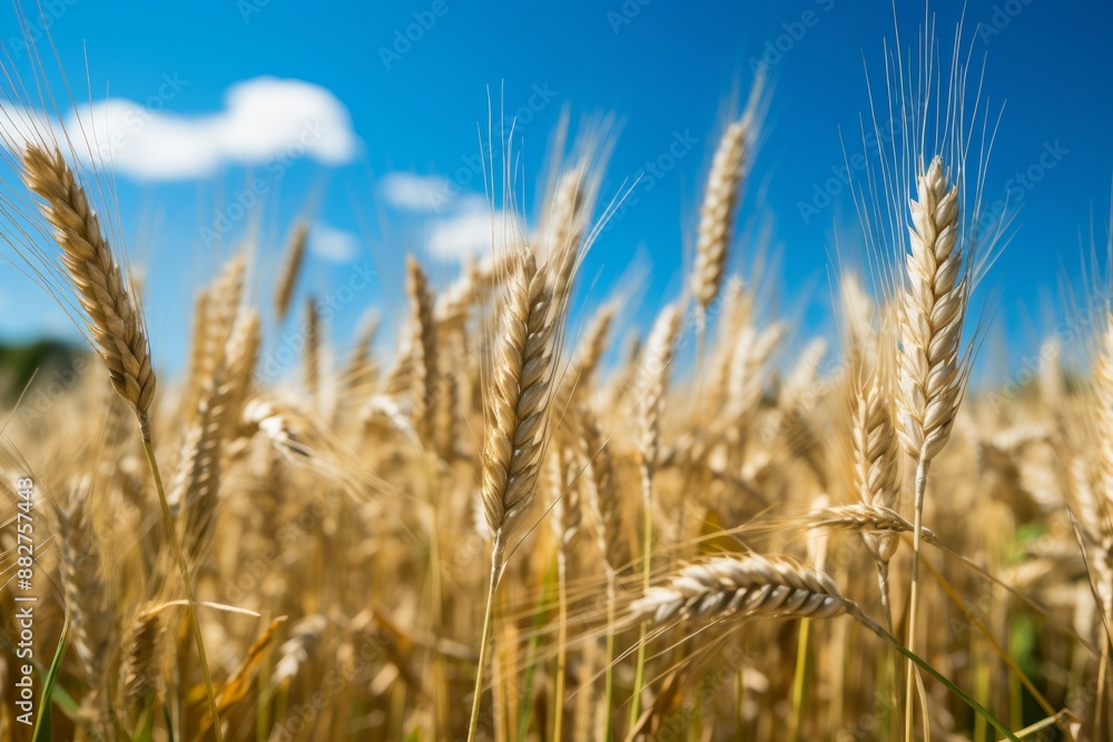 Scenic view of a stunning golden wheat field border for nature enthusiasts and landscape admirers Scenic view of a stunning golden wheat field border for nature enthusiasts and landscape admirers