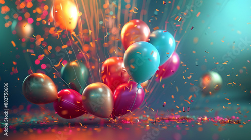 Wallpaper Mural Stylish brochure for Happy New Year 2025 with minimal 3D solid background, fireworks, and festive balloons. Torontodigital.ca