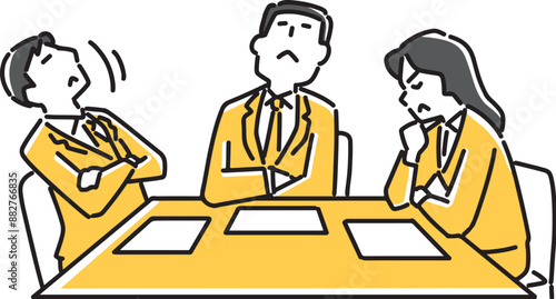 悩む男女の会社員