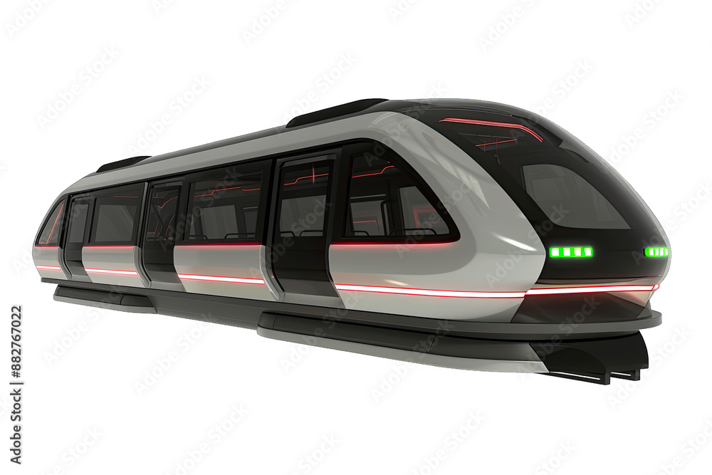 Futuristic train design with sleek, modern aesthetics and advanced technology, isolated on a white background. Futuristic train design with sleek, modern aesthetics and advanced technology, isolated on a white background.