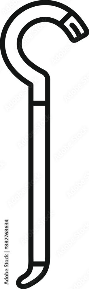 Crowbar tool icon representing the concept of forcing open something heavy Crowbar tool icon representing the concept of forcing open something heavy