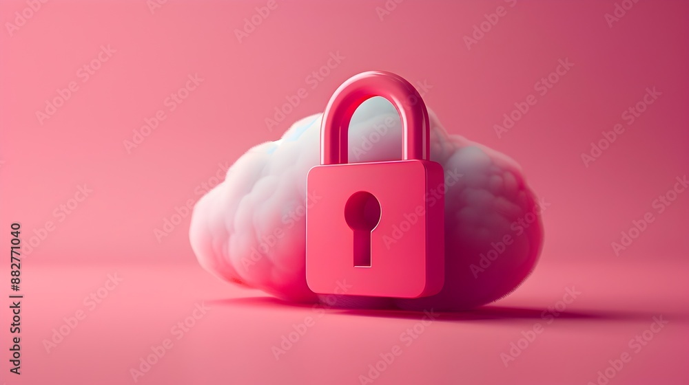 Secure Cloud Storage with Lock Symbol Digital Data Protection Concept Secure Cloud Storage with Lock Symbol Digital Data Protection Concept