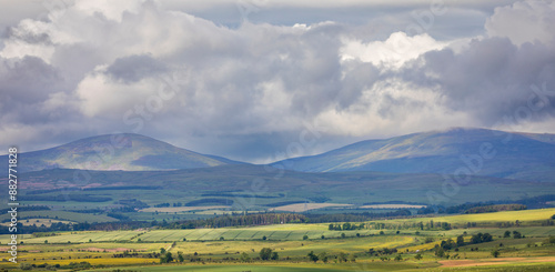 View of the Cheviot Hills Northumberland national Park north east England UK