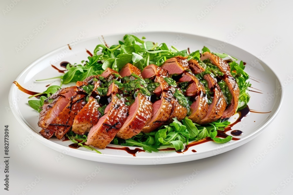 Seared Duck Breast with Green Peppercorn Sauce and Balsamic Drizzle Seared Duck Breast with Green Peppercorn Sauce and Balsamic Drizzle