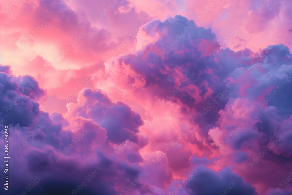 Vivid pink and purple clouds create a stunning, dreamy sky. Perfect for backgrounds, nature-themed, or serene atmosphere concepts. Vivid pink and purple clouds create a stunning, dreamy sky. Perfect for backgrounds, nature-themed, or serene atmosphere concepts.