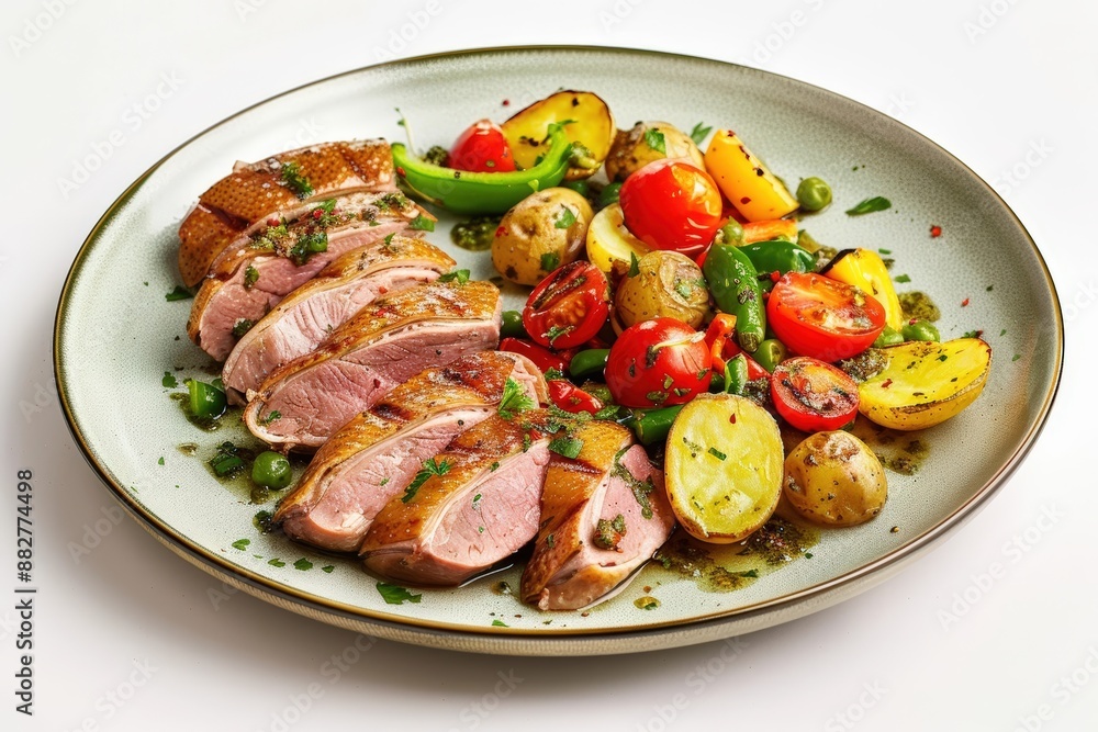 Scrumptious Duck Dish with Roasted Potatoes and Bell Peppers Scrumptious Duck Dish with Roasted Potatoes and Bell Peppers