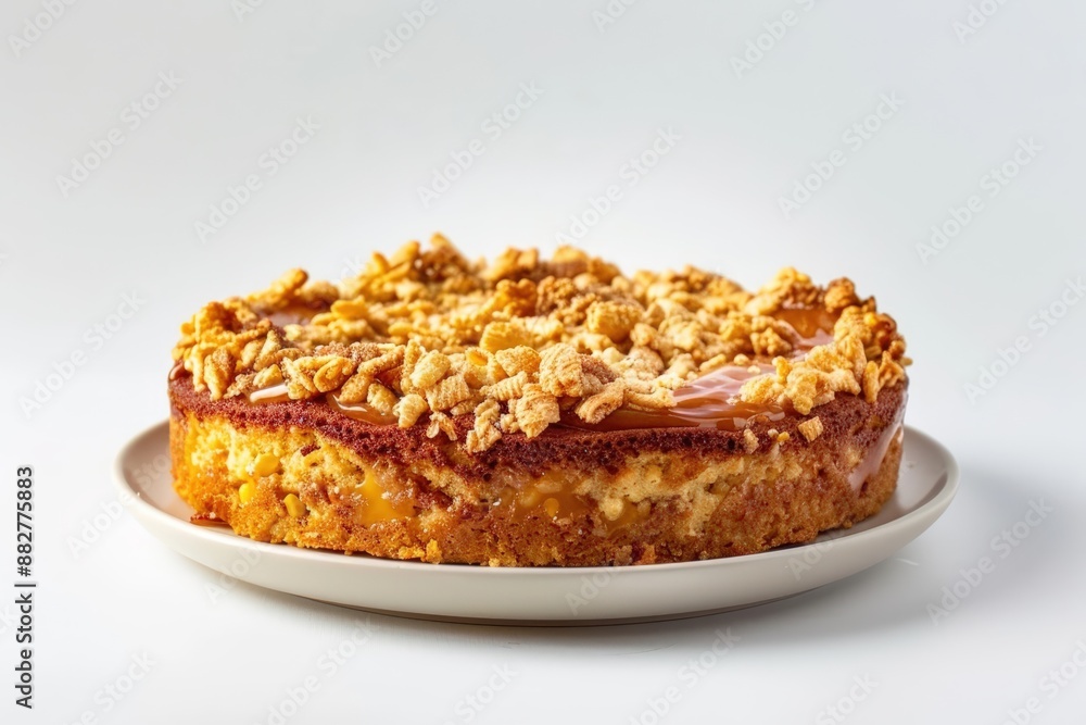 Moist and Tender Coffee Cake with Dulce de Leche and Crunchy Cornflake Crumbs Moist and Tender Coffee Cake with Dulce de Leche and Crunchy Cornflake Crumbs