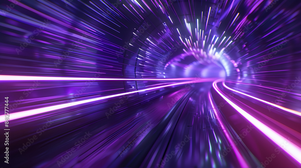Obraz premium abstract speed motion tunnel background with rays, hyperspace