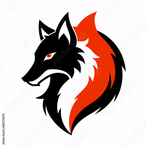 Wallpaper Mural Fox And Wolf Animal Mascot Logo Design Silhouette Vector Art Illustration. Torontodigital.ca
