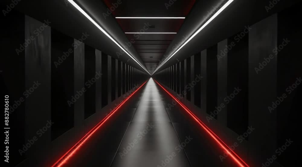 Futuristic hallway scene, Take the video slowly, going around the object Futuristic hallway scene, Take the video slowly, going around the object