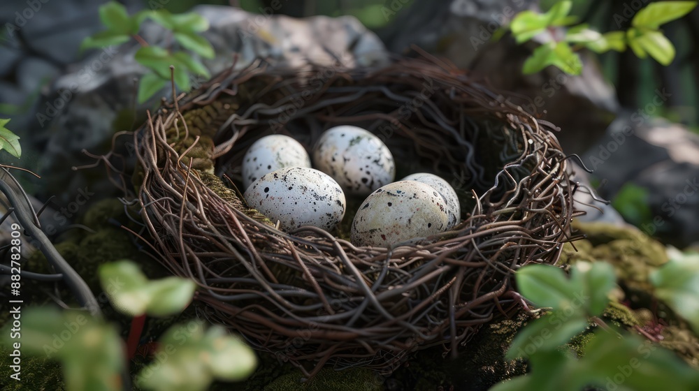 nest with eggs nest with eggs