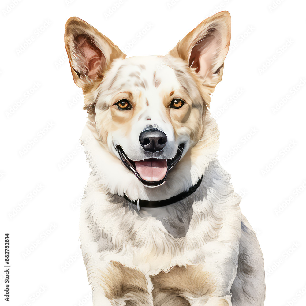 Fototapeta premium Illustration of Australian Cattle Dog in a white background. 