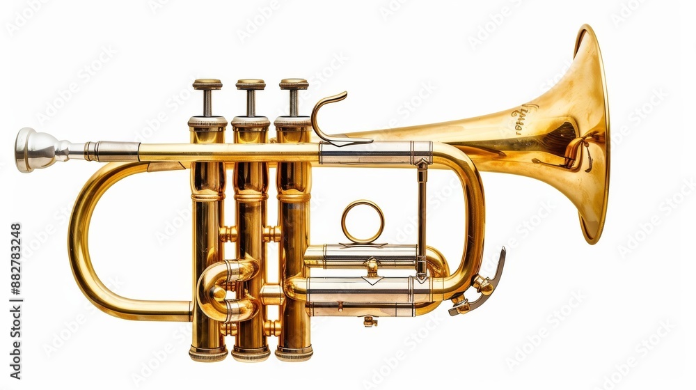 Fototapeta premium Close-Up of a Trumpet on a White Background