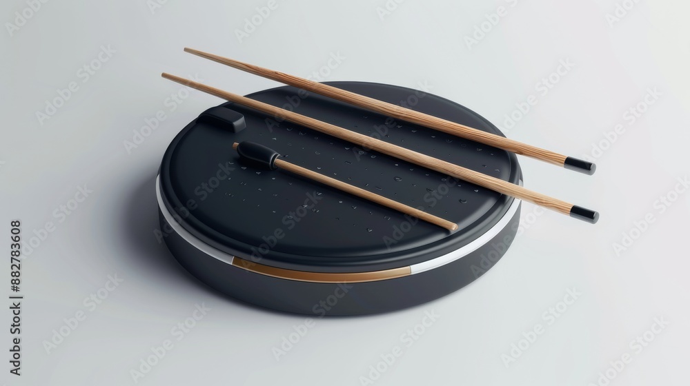 Two Chopsticks Resting on Top of an Electronic Device Two Chopsticks Resting on Top of an Electronic Device