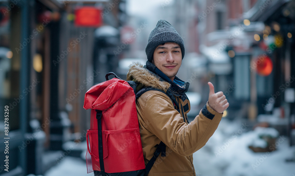 Delivery service. Courier. A courier holds parcels on the threshold near the door, close-up. Parcel delivery Delivery service. Courier. A courier holds parcels on the threshold near the door, close-up. Parcel delivery