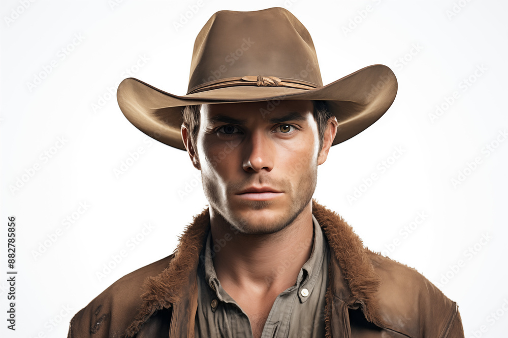Cowboy on a white background. History of america. History of cowboys, first ranch. Farmer Australia. Portrait of a cowboy.
Cowboy on a white background. History of america. History of cowboys, first ranch. Farmer Australia. Portrait of a cowboy.