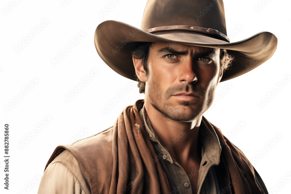 Cowboy on a white background. History of america. History of cowboys, first ranch. Farmer Australia. Portrait of a cowboy.
Cowboy on a white background. History of america. History of cowboys, first ranch. Farmer Australia. Portrait of a cowboy.