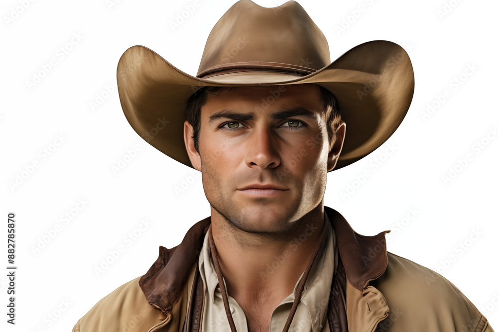 Cowboy on a white background. History of america. History of cowboys, first ranch. Farmer Australia. Portrait of a cowboy.
Cowboy on a white background. History of america. History of cowboys, first ranch. Farmer Australia. Portrait of a cowboy.