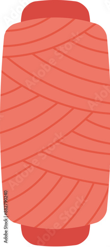 Sewing spool icon, hand drawn tailor craft tool element, flat sewing accessories illustration, cartoon embroidery supplies design, vector dressmaking decoration object,