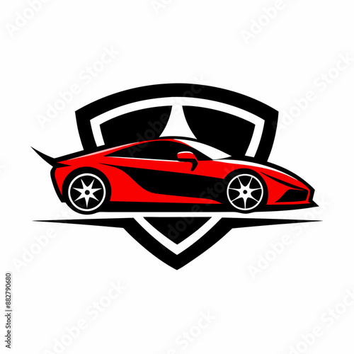 Sports car icon logo design vector art illustration template.