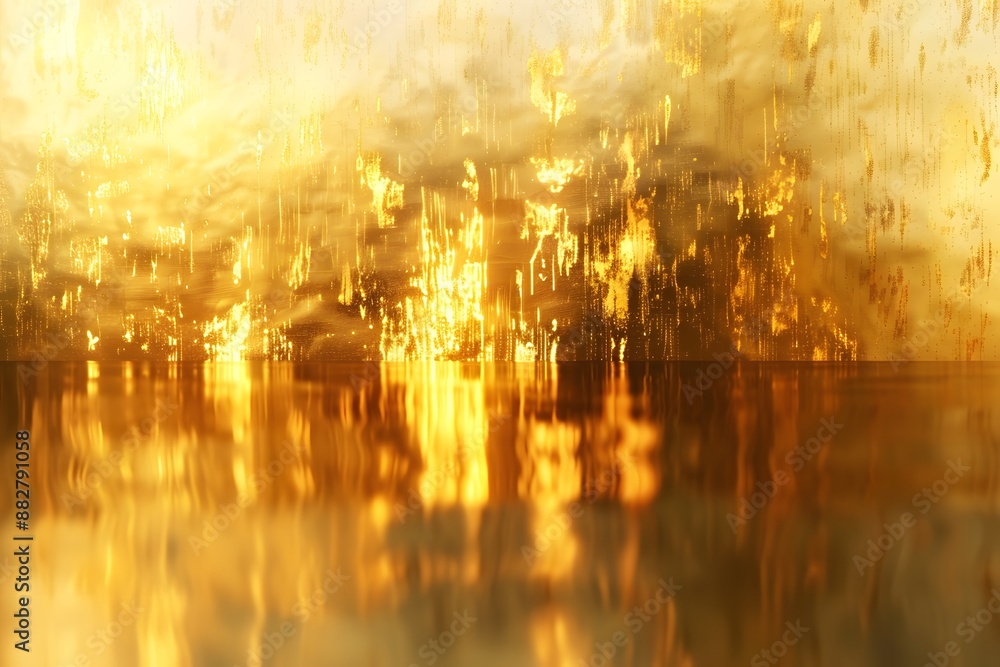 Abstract Golden Light Reflections on Water Surface Abstract Golden Light Reflections on Water Surface
