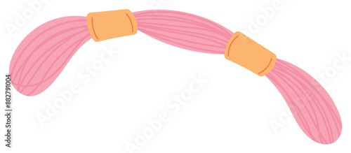 Knit wool thread sticker, vector sewing supplies element, doodle dressmaking tool illustration, cartoon tailor craft accessories design, hand drawn fashion decoration object,