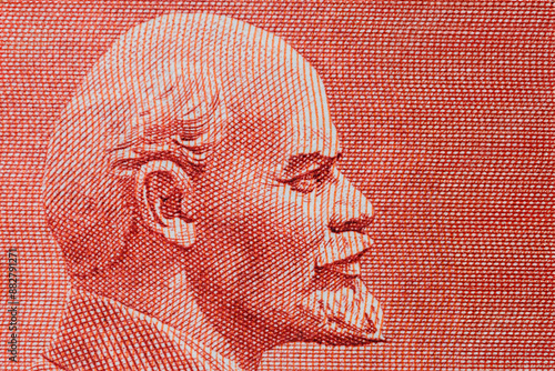 Foto The profile of the Lenin sculpture is taken from a Soviet ten-ruble note