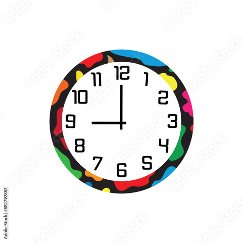 clock on white	