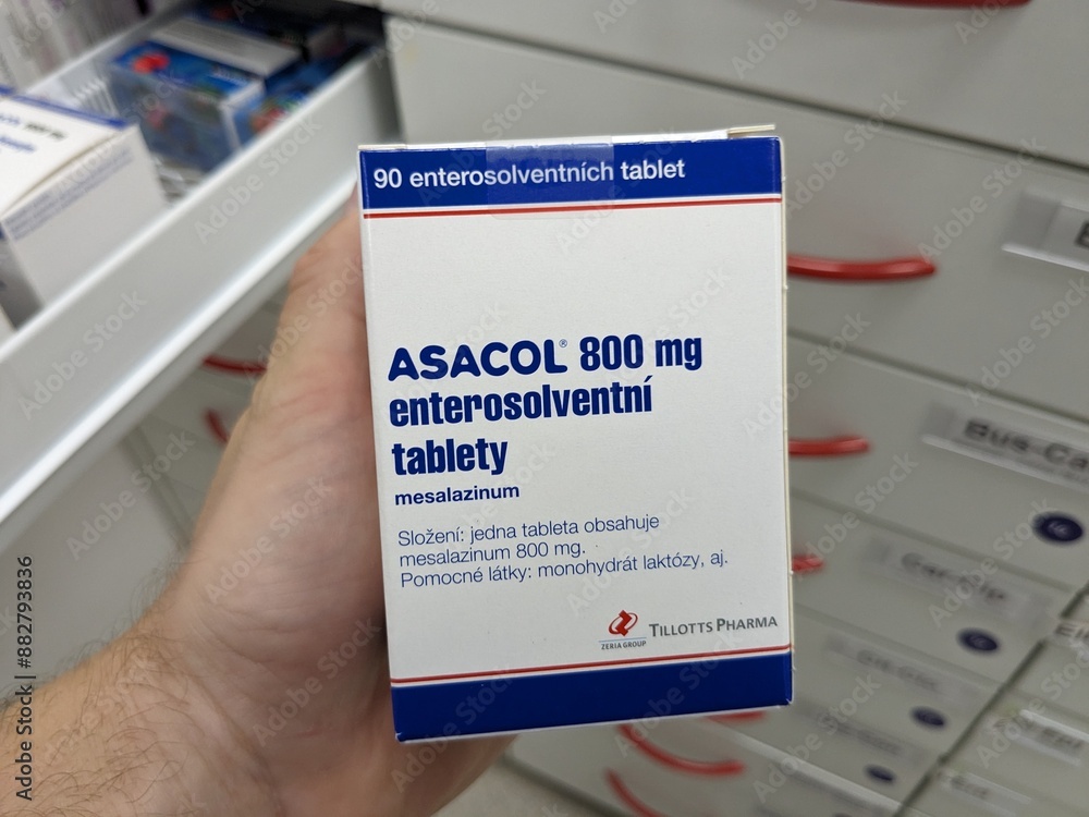 Prague, Czech Republic - July 10 2024: ASACOL box of medication with ...