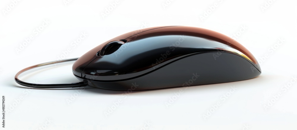 Black Wired Computer Mouse on White Surface Black Wired Computer Mouse on White Surface