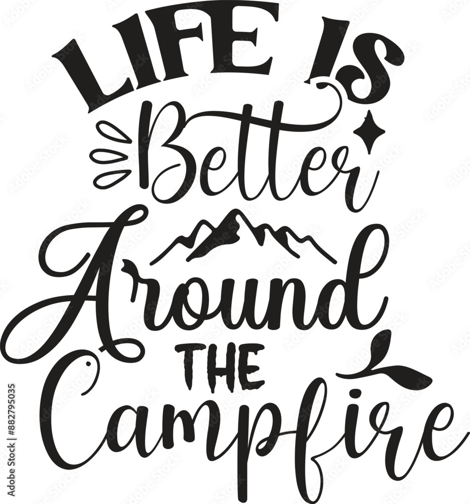 Camping Typography Vector Silhouettes Art Design Camping Typography Vector Silhouettes Art Design