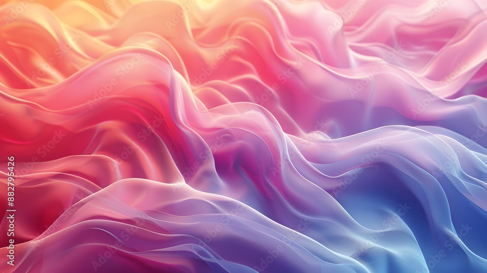 Ethereal Waves of Colorful Silk-Like Fabric Ethereal Waves of Colorful Silk-Like Fabric