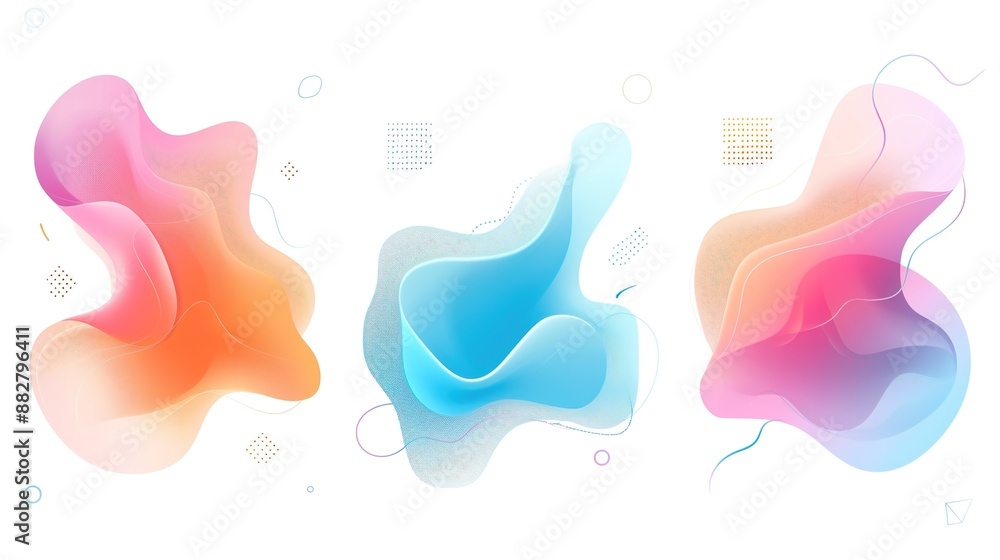 Liquid shape frame treatment colorful set. illustration Liquid shape frame treatment colorful set. illustration
