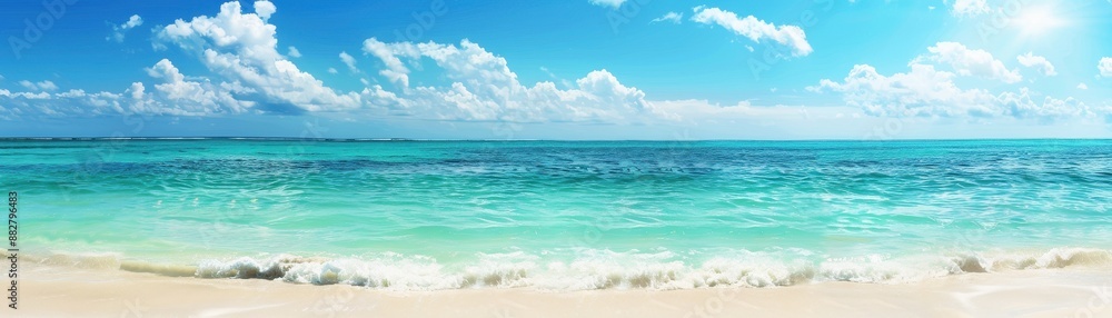 Beautiful tropical beach with turquoise water and white sand Beautiful tropical beach with turquoise water and white sand
