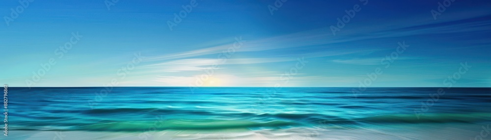 Obraz premium Tranquil Seascape with Gentle Waves and Clear Blue Sky