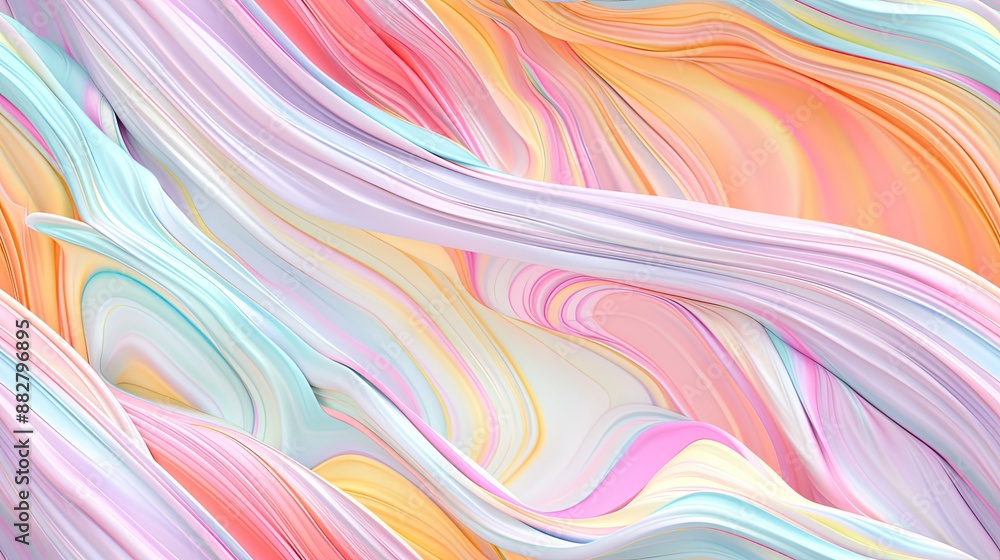 A digital art piece featuring a wavy pattern in pastel colors A digital art piece featuring a wavy pattern in pastel colors