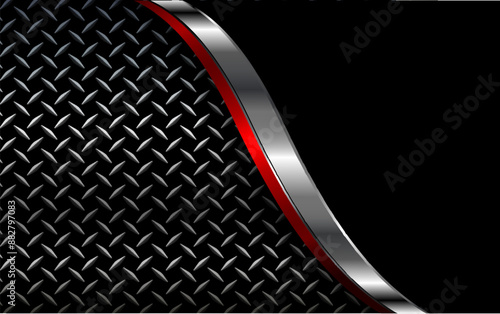 Metal background silver black chrome metallic with diamond plate texture.