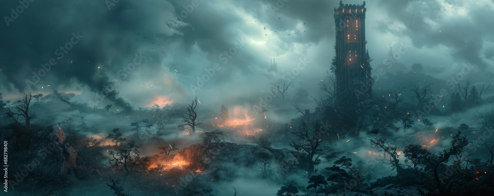 Magical Wizard's Tower, 4K hyperrealistic photo Magical Wizard's Tower, 4K hyperrealistic photo