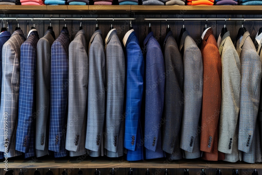 Mens Suits in a Row. Variety of Classic Suits. Menswear, Fashion, Style, Formal Wear Mens Suits in a Row. Variety of Classic Suits. Menswear, Fashion, Style, Formal Wear