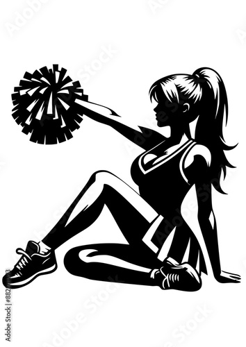 Cheerleader Girl Svg, Cheer Mom Svg, Pom Pom SVG, Team Spirit Svg, Cheer Shirt Svg, Cheer Life Svg, Mom Life Svg, Cheerleader Mom Svg , Cheerleader Pom Pom Silhouette, Cheerleader Girl Design, PNG, JP