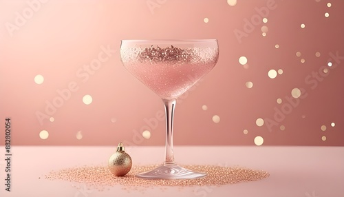 Glitter cocktail glass banner