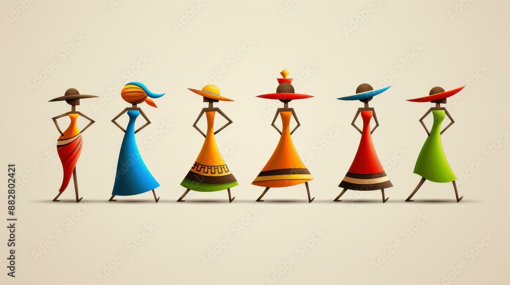Vibrant illustration of African people celebrating Africa Day, created using AI technology. Vibrant illustration of African people celebrating Africa Day, created using AI technology.