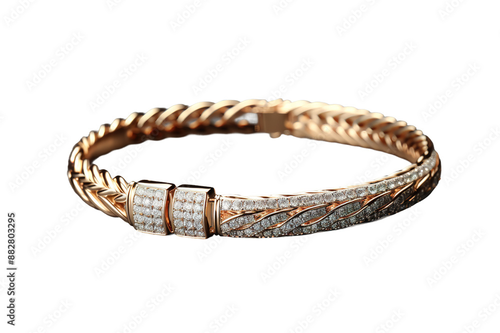 Enchanting Elegance: The Shimmering Symphony of a Gold and Diamond Bracelet on White or PNG Transparent Background. Enchanting Elegance: The Shimmering Symphony of a Gold and Diamond Bracelet on White or PNG Transparent Background.